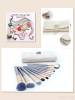 Bộ Cọ BESTOPE® 2014 New Style Horse Hair Professional Kabuki Makeup Brush Set Cosmetics Foundation Makeup Brushes Set Kits with White Cream-colored Case Bag (12PCS Black)