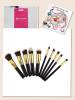 Premium Synthetic Kabuki Makeup Brush Set Cosmetics Foundation Blending Blush Eyeliner Face Powder Brush Makeup Brush Kit (10pcs, Golden Black) - anh 1